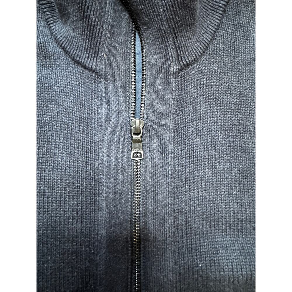 Banana Republic Double Zip Cotton Sweater Navy Men's Small - Picture 3 of 12